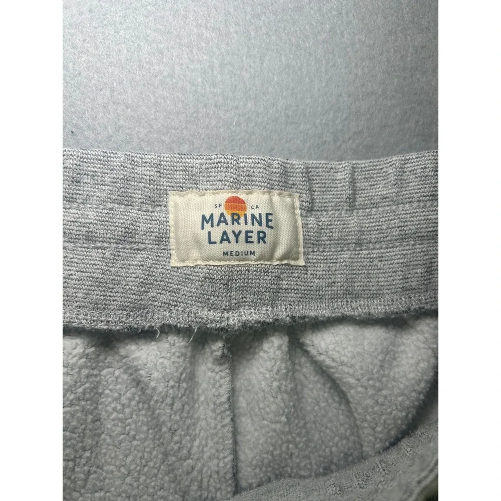 Marine Layer Joggers Women Medium Gray Fleece Drawstring Pockets Sweatpants - Picture 6 of 8